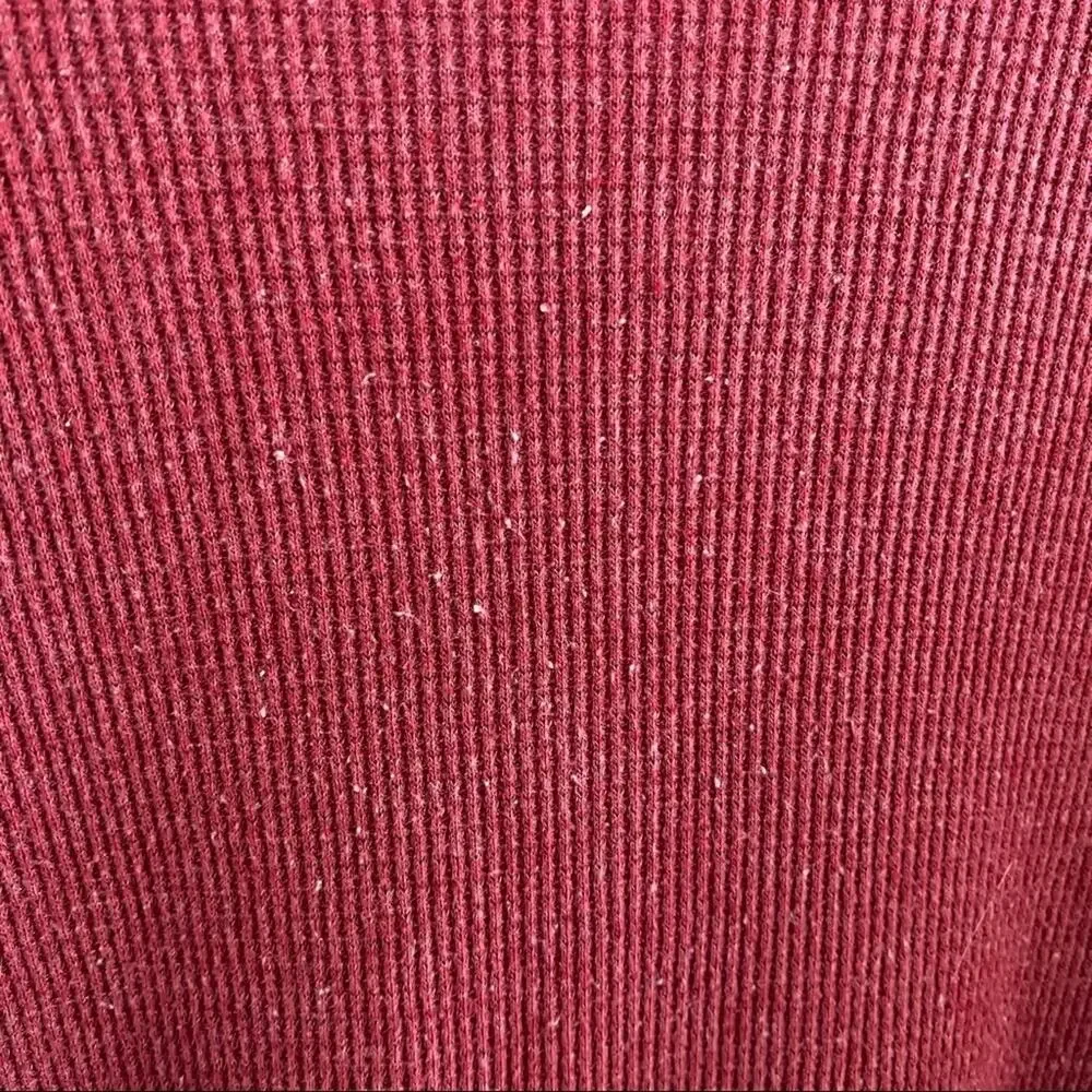 We the Free Free People Thermal Red Cream Long Sleeve Boho Small - Picture 7 of 9